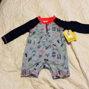 NWT 6-12 swimsuit 1 piece spf 50